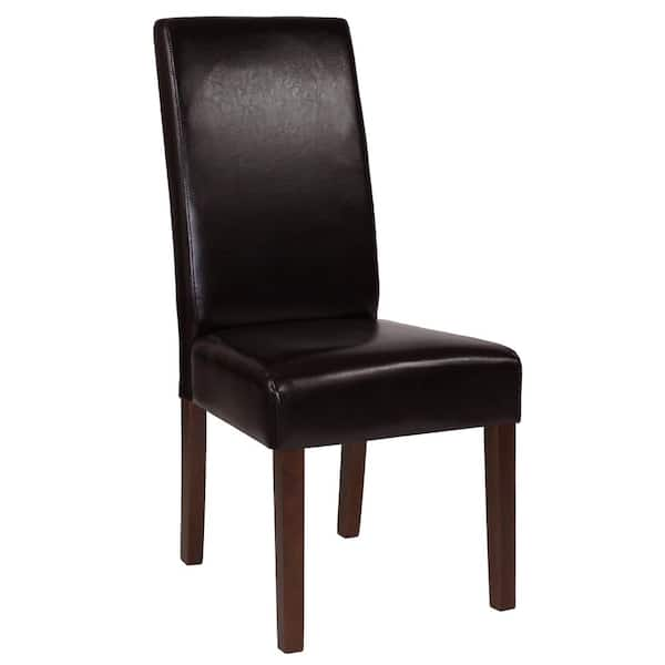 Carnegy Avenue Brown Leather Faux Leather Dining Chair CGA-QY-225787-BR ...