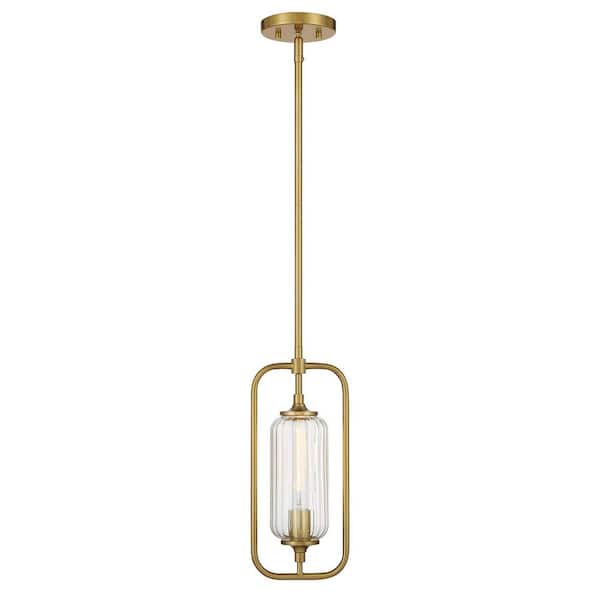 Savoy House Holton 6.5 in. W x 15.25 in. H 1-Light Warm Brass Mini ...