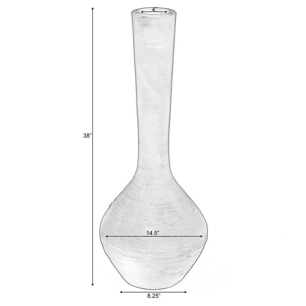 Charcoal Gray Twisted Cord Accent Plastic Floor Vase