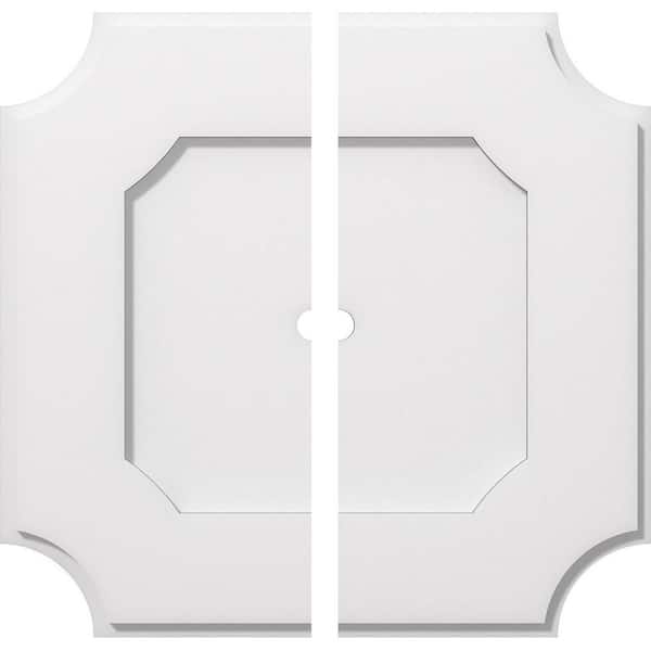 Ekena Millwork 1 in. P X 12 in. C X 20 in. OD X 1 in. ID Locke Architectural Grade PVC Contemporary Ceiling Medallion, Two Piece