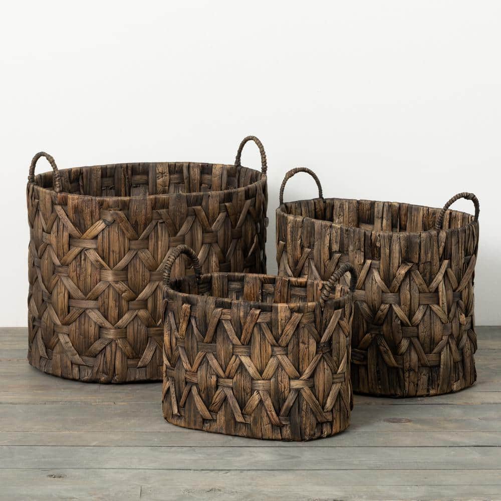 Brown wooden basket for cellars, Wing Pack & Deco