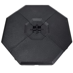 22 lbs. 4-Piece PE Patio Umbrella Base Cantilever Offset Umbrella Weights Base Plate Set in Black