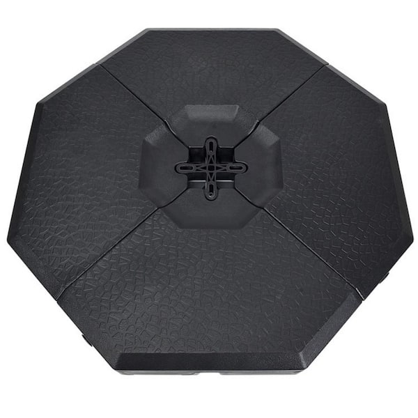 Clihome 22 lbs. 4-Piece PE Patio Umbrella Base Cantilever Offset Umbrella Weights Base Plate Set in Black