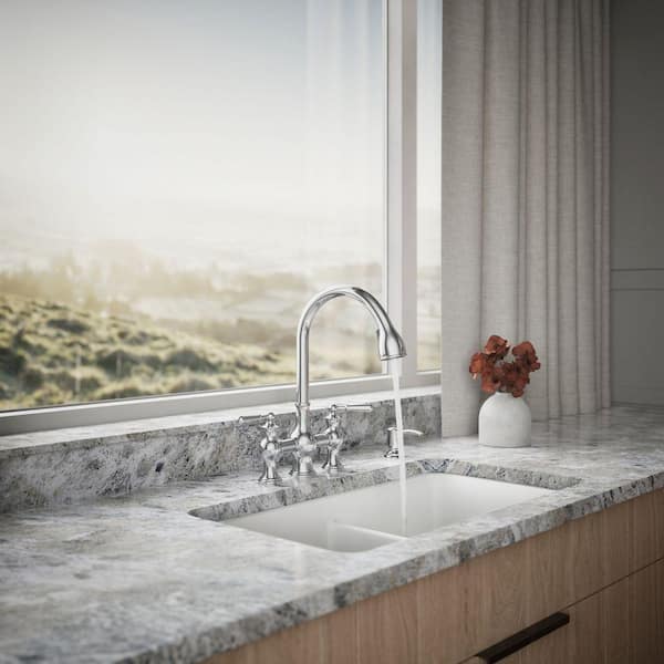 STUDIO 010 Ninja 21cmスクエアプレート ゴールド4枚　未使用 KOHLER Capilano 2-Handle Bridge Farmhouse Pull-Down Kitchen Faucet