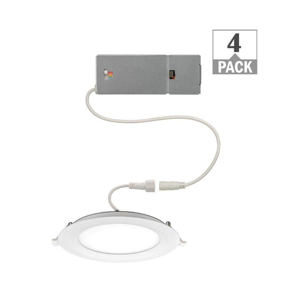 6 in. Canless Integrated LED Recessed Light Trim 650 Lumens Adjustable CCT New Construction Kitchen Remodel (4-Pack) price history on PriceWatchPro