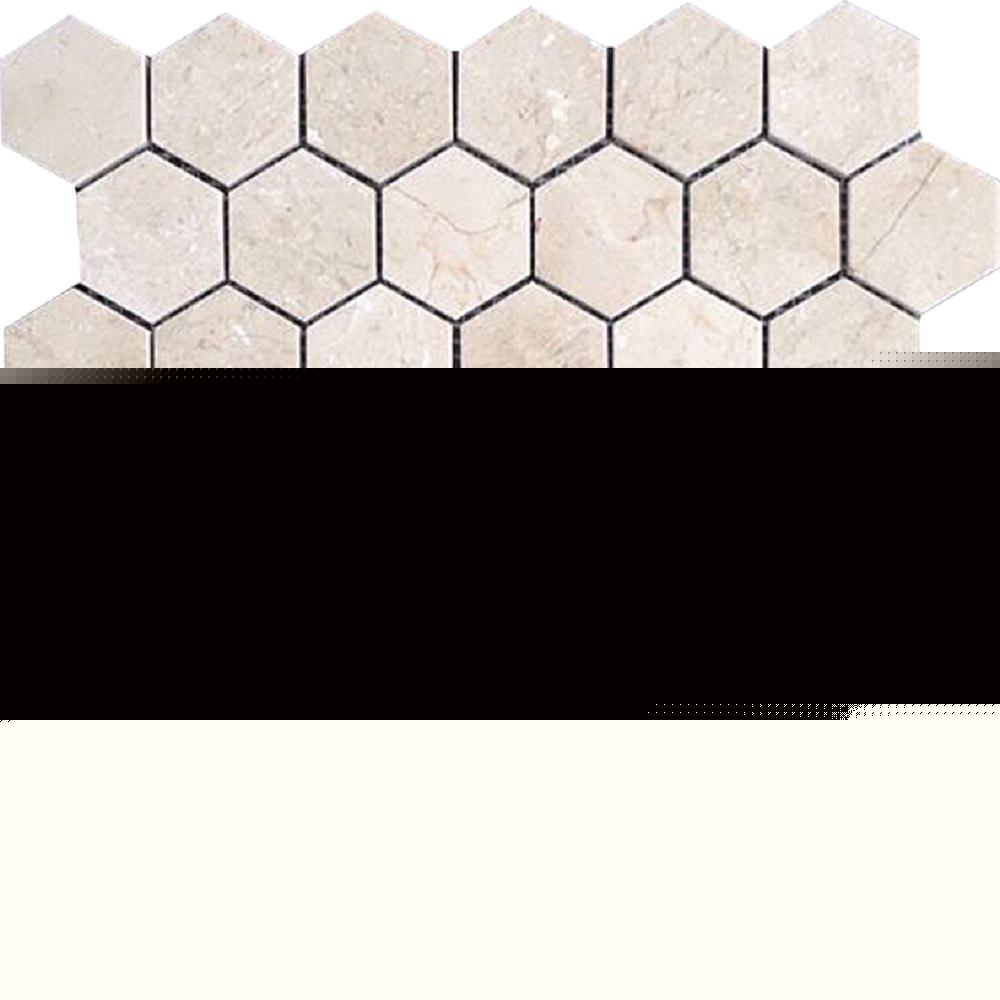 Apollo Tile Beige 4 in. x 5 in. Polished Hexagon Marble Mosaic Floor and Wall Tile Sample (0.13 sq. ft./Piece)