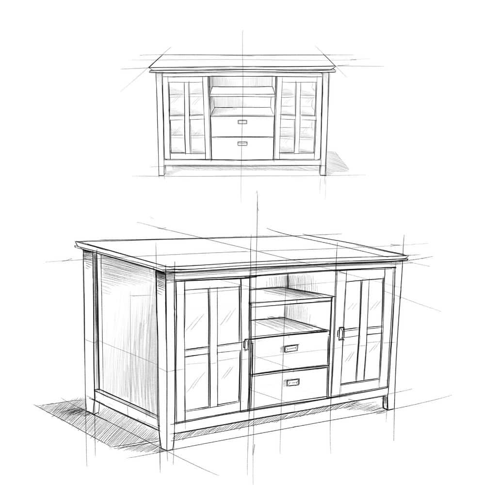 Artisan Honey Brown Solid Wood 53" Transitional Media Stand