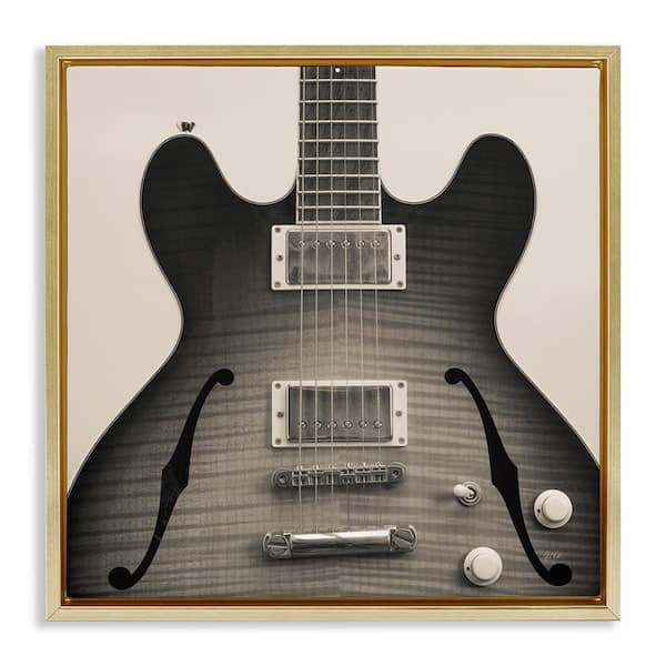Stupell Industries Classy Electric Guitar by Deborah Revell Gold Floater Frame Music Graphic Art Print 25 in. x 25 in.