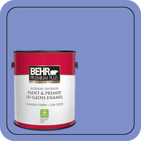 BEHR PREMIUM PLUS 1 gal. #P540-5 Pansy Garden Hi-Gloss Enamel Interior/Exterior Paint & Primer