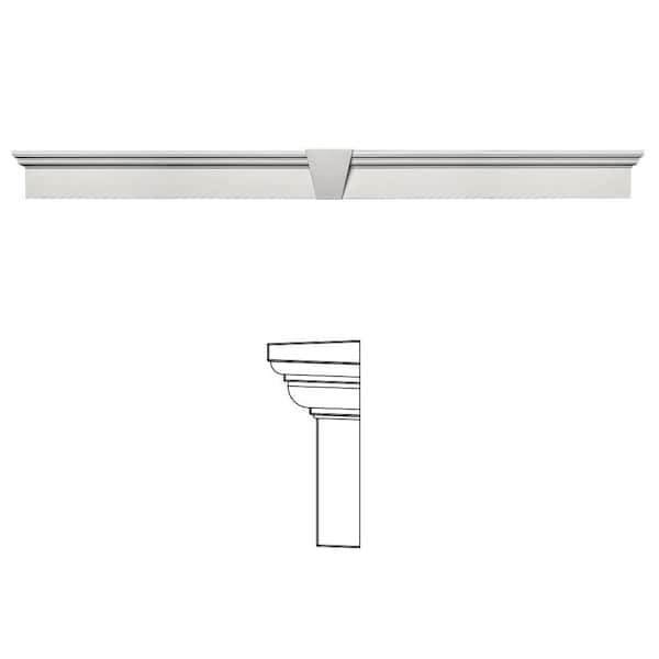 Builders Edge 6 in. x 73-5/8 in. Flat Panel Window Header with Keystone in 030 Paintable