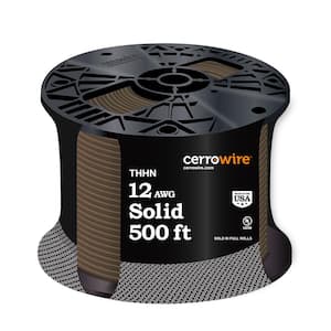 500 ft. 12 Gauge Brown Solid Copper THHN Wire
