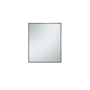 Timeless Home 30 in. W x 36 in. H x Contemporary Metal Framed Rectangle Black Mirror