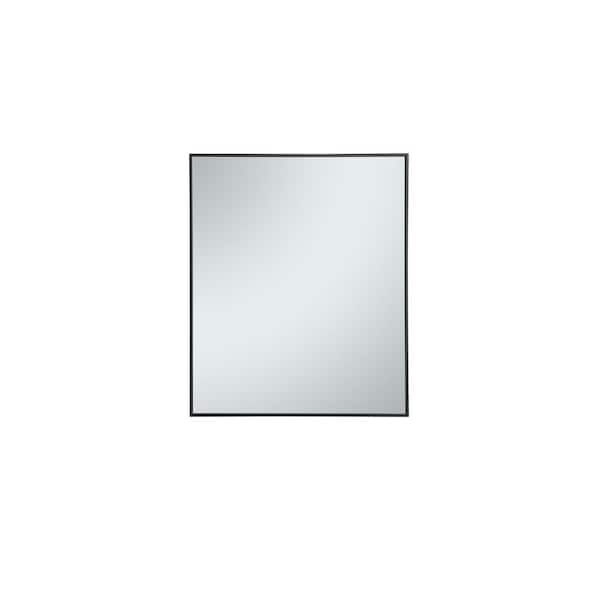 Unbranded Medium Rectangle Black Modern Mirror (36 in. H x 30 in. W)