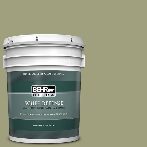 BEHR ULTRA 5 gal. #BIC-57 French Parsley Extra Durable Semi-Gloss Enamel Interior Paint & Primer