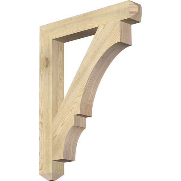 Ekena Millwork 4 in. x 36 in. x 28 in. Douglas Fir Balboa Craftsman Rough Sawn Bracket