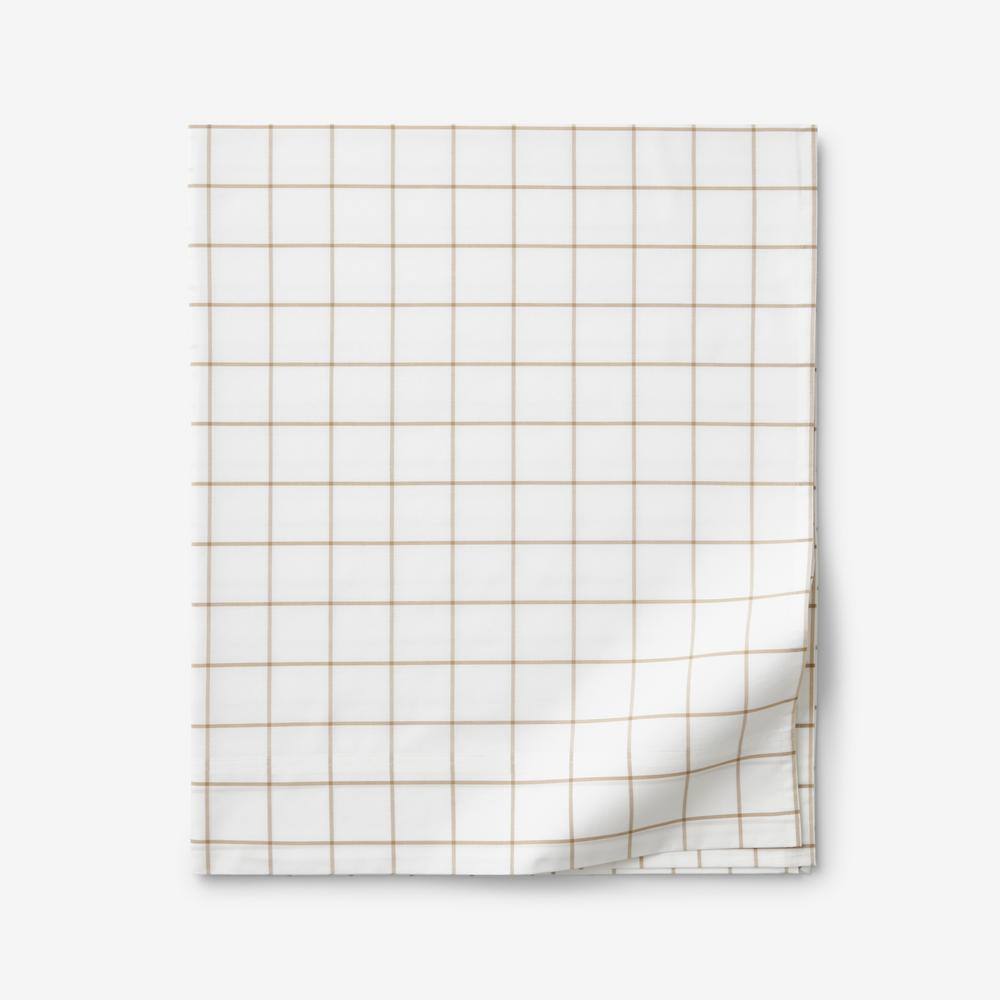 Block Plaid T200 Yarn Dyed Wheat Cotton Percale King/Cal King Flat Sheet price history on PriceWatchPro