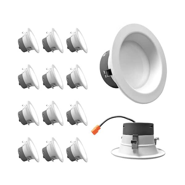 DLR4(v6) 4 in. White 3000K Integrated LED Recessed Light (12-Pack)
