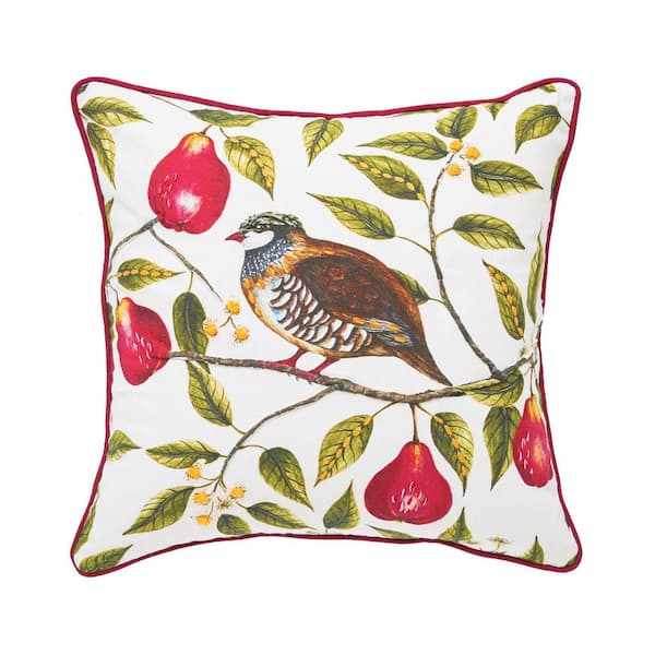C&F Home Red Partridge In A Pear Tree Winter Christmas Throw Pillow