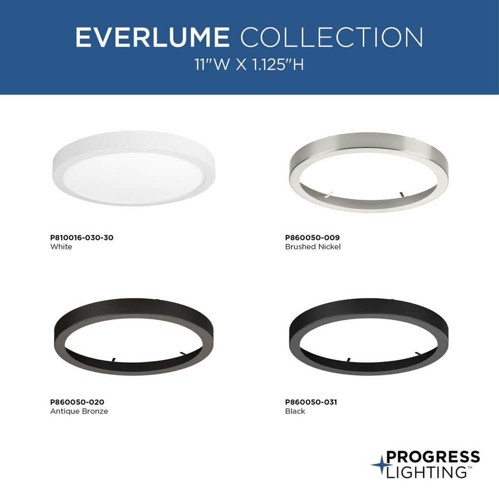 White Aluminum 11" Edgelit Flush Mount LED Light