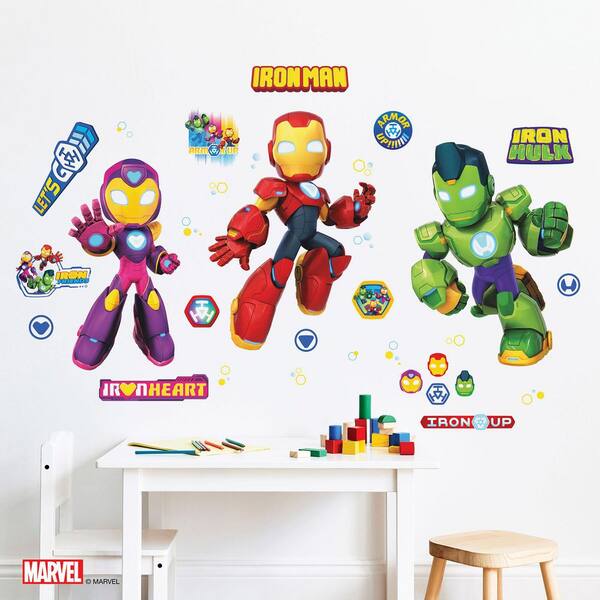 RoomMates 33-Piece 17.25 in. x 36.5 in. Red Iron Man and His