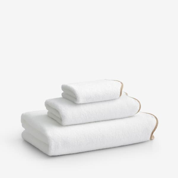 Company Cotton Scallop Beige Cotton Single Wash Cloth