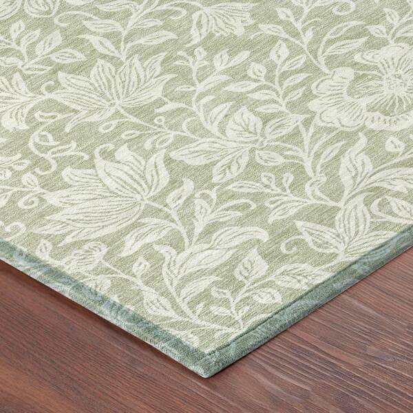 Chantille Machine Washable Indoor/Outdoor Abstract ACN2572 Celery 2 ft. x 7 ft. Runner Rug