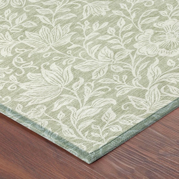 Chantille Machine Washable Indoor/Outdoor Abstract ACN2572 Celery 5 ft. x 7 ft. 6 in. Area Rug