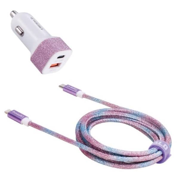 Emerald 2 Port Car Adapter + 6FT Lightning Cable 20W Fast Charging