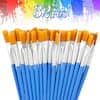 Dyiom 0.39 in. flat round brush, 2 Pack 20 Pcs Round Pointed Tip  Paintbrushes Nylon Hair Artist Acrylic Paint Brushes, Silver B07GH7WGC3 -  The Home Depot