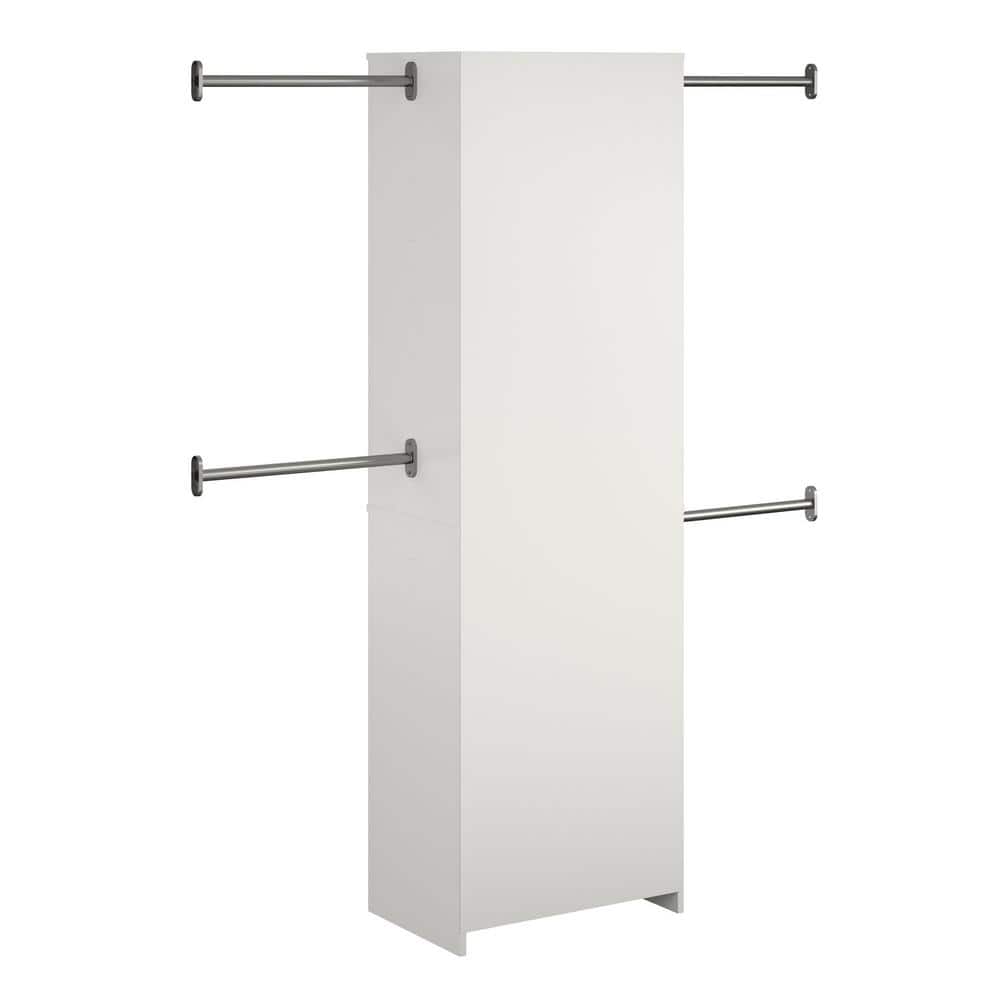 White Laminated Particleboard Closet Storage System with Adjustable Rods