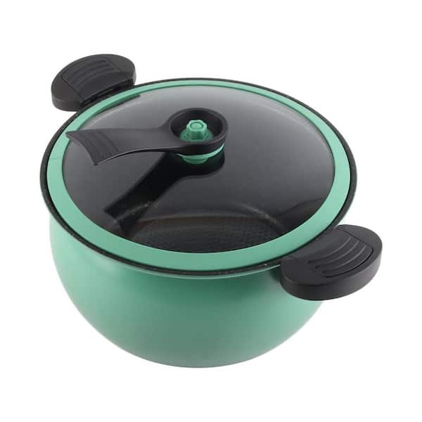 Micro Pressure Cooker 1-Piece Non Stick Finish Multifunctional Fast Cooking Air Valve Stew Pot Set with Lid