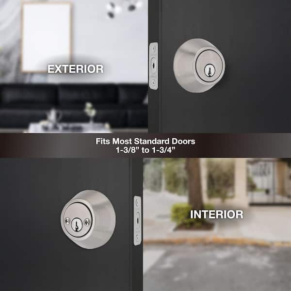 Defiant Satin Nickel Double Cylinder Deadbolt 32DDX22 - The Home Depot