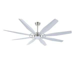 72 in. 8 Blades Nickel Indoor LED Ceiling Fan with Remote control