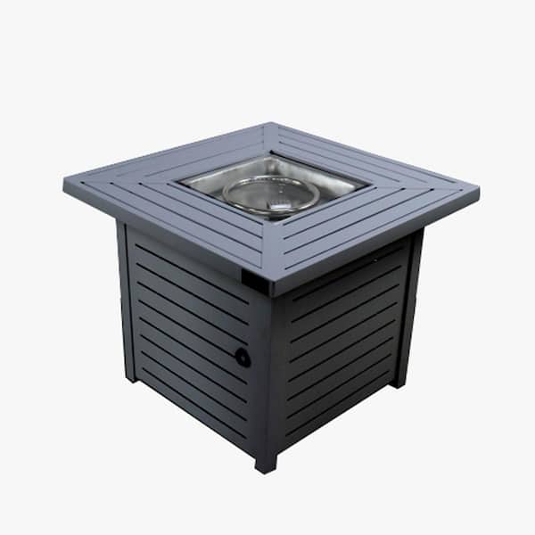 ToolCat 30 in. 40,000 BTU Square Steel Gas Outdoor Patio Fire Pit Table in White