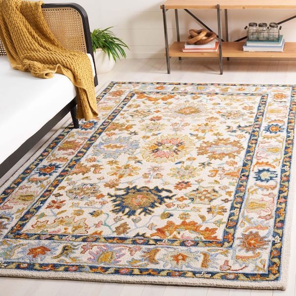 Aspen 5 X 8 Ivory/Blue Oriental Area Rug