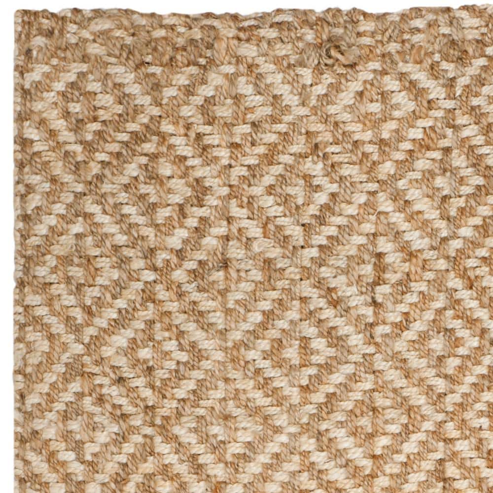 Hand-Knotted Coastal Ivory & Natural Jute 6' x 9' Area Rug