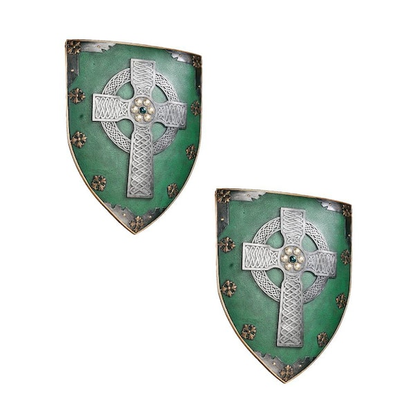Celtic Warriors Sculptural Wall Shield (2-Piece)