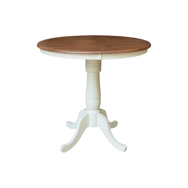 International Concepts Hickory/Shell Solid Wood 36 in. Round Counter-height Table Seats 4