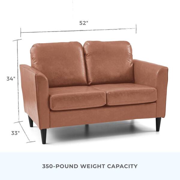 Camel faux leather deals loveseat