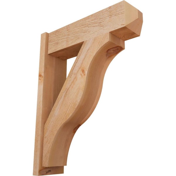 Ekena Millwork 8 in. x 36 in. x 28 in. Fuston Craftsman Rough Sawn Western Red Cedar Outlooker