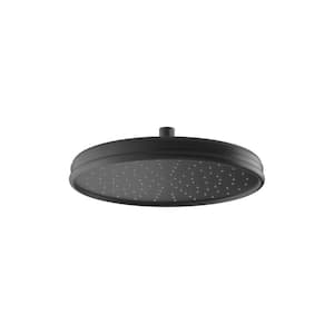 1-Spray Patterns 2.5 GPM 12 in. Ceiling Mount Fixed Shower Head Rainhead in Matte Black