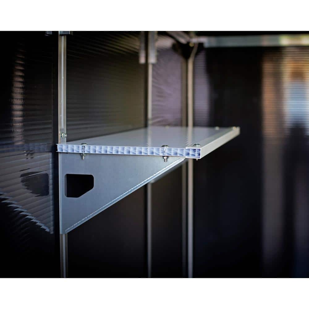 White Steel and Plastic Shed Storage Shelf Kit