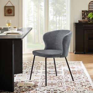 Shell Gray Fabric Dining Side Chairs Set of 2