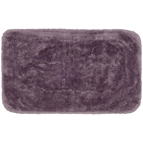 Finest Luxury Washable Nylon Shag Bath Rug, or Set in Purple - On