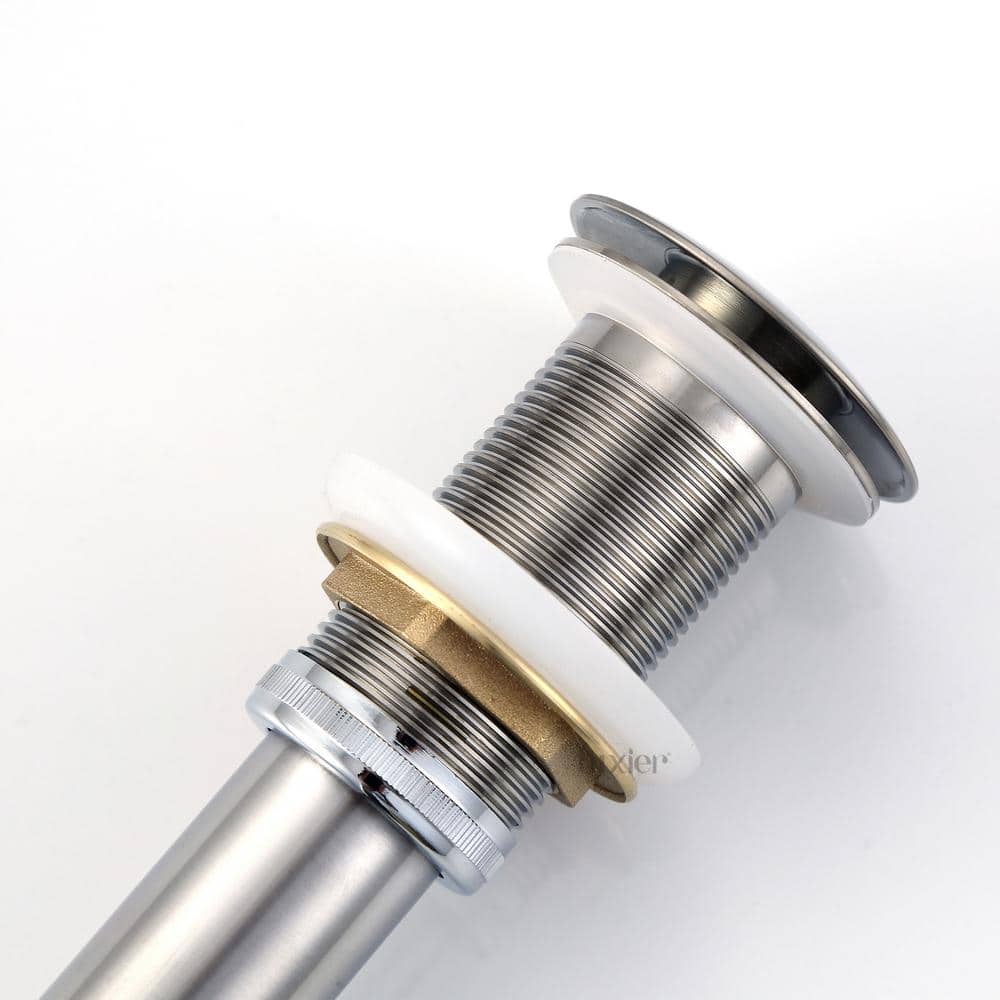 Brushed Nickel Bathroom Sink Push Pop-Up Drain Stopper