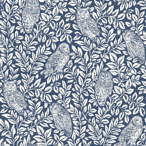 Chesapeake Parliament Navy Owl Navy Wallpaper Sample