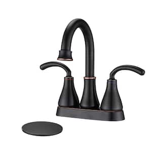 4 in. Centerset 2-Handle Bathroom Faucet with Pop Up Drain in Oil-Rubbed Bronze