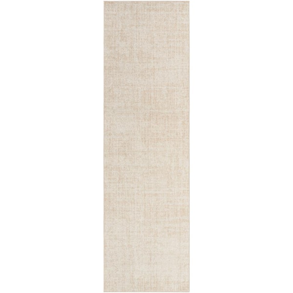 CALVIN KLEIN Currents Ivory Beige 2 ft. x 7 ft. Abstract Contemporary Runner Area Rug