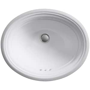 Devonshire 16-7/8 in. Vitreous China Undermount Bathroom Sink in Biscuit with Overflow Drain