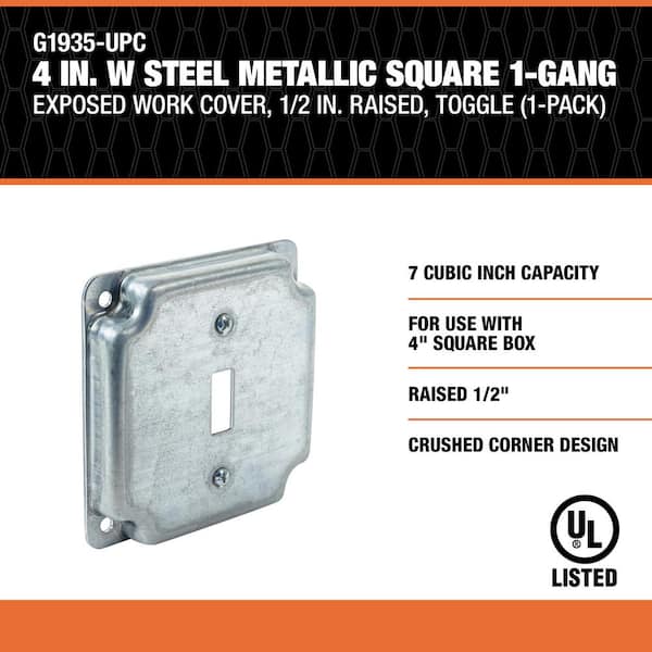 Southwire 4 in. W Steel Metallic 2-Gang Exposed Work Square